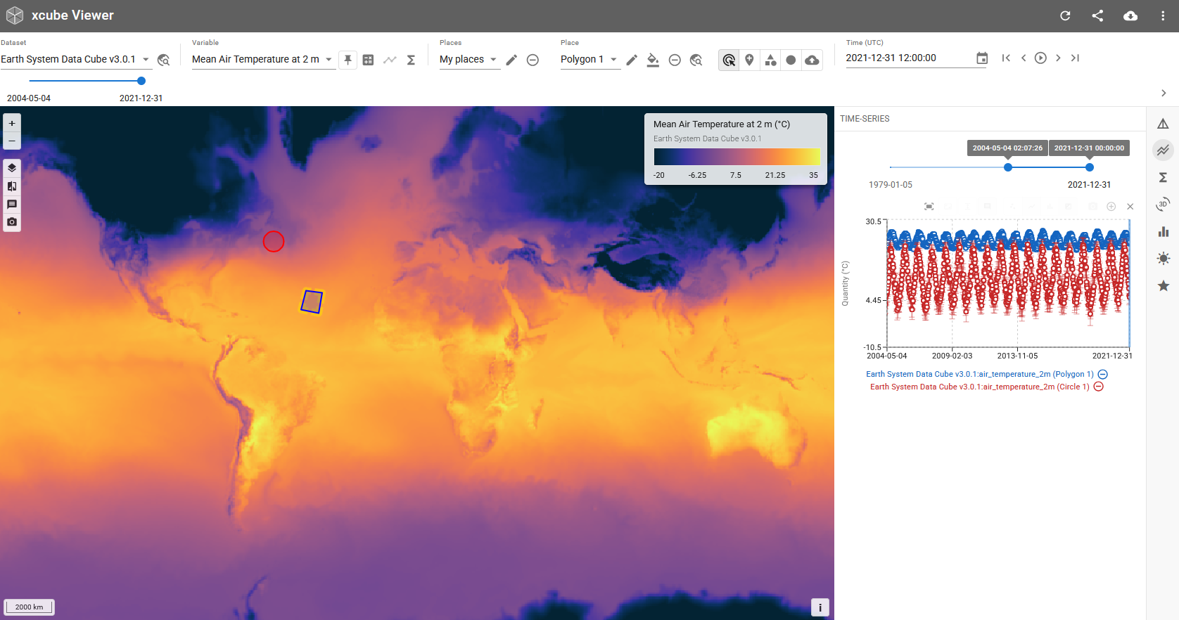 xcube Viewer interface (light)